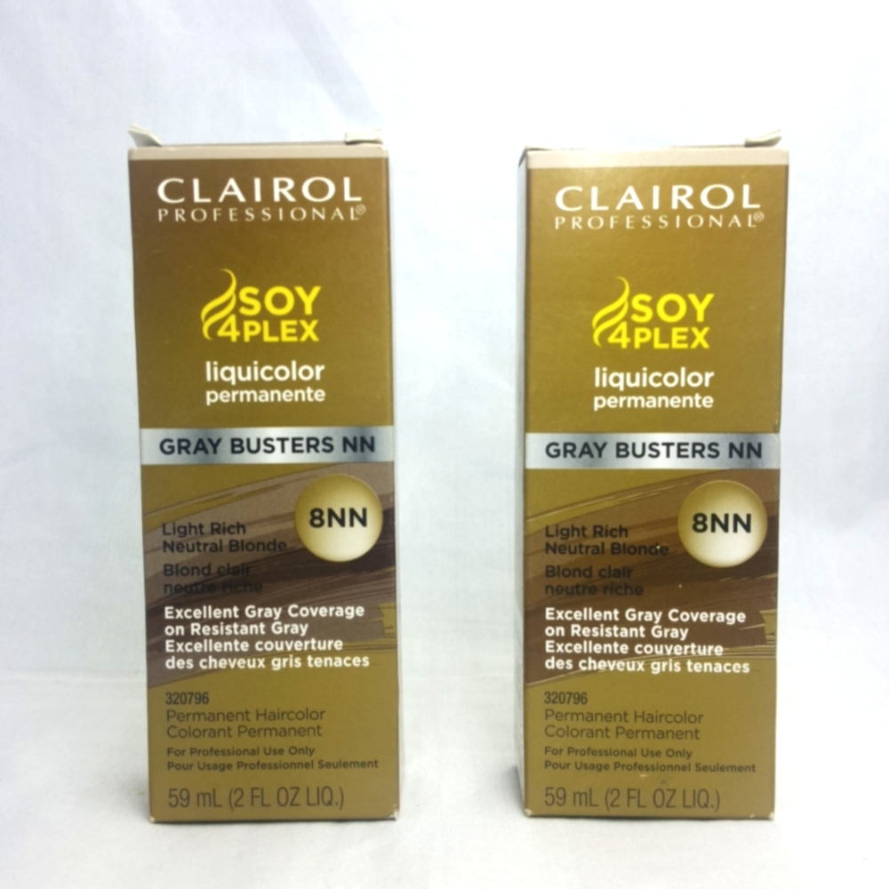 2PCS Clairol Soy 4plex 8nn Light Rich Neutral Blonde Gray Busters NN